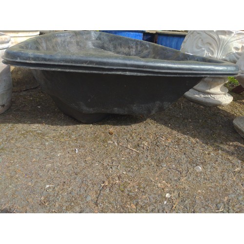 123 - Two small fibreglass pond liners. W73cm L87cm D36cm