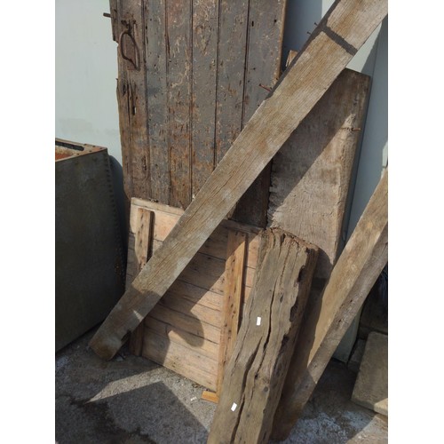 136 - Various rustic reclaimed wood sections. Not treated for woodworm.