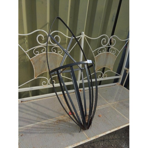 13 - Pair of oval metal wall baskets. H76cm