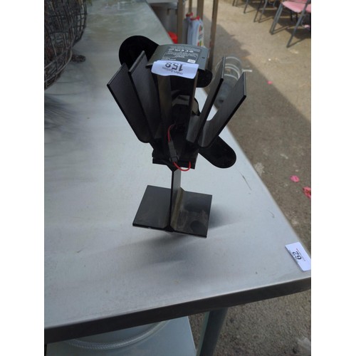 158 - Easy home 1.2v stove fan in black. H21cm