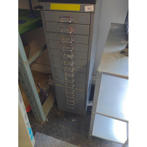 163 - 15 DRAWER Bisley style filing cabinet H 94 cm