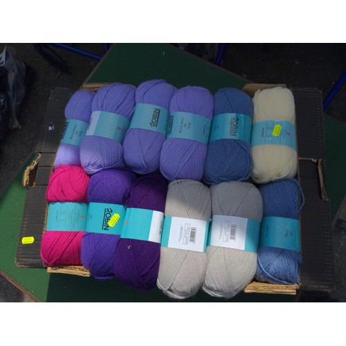 212 - Box of Mixed yarn 24 x 100g balls,