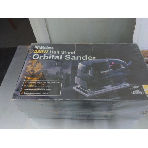 221 - Kitchen extending tap mixer unit + Wicks orbital sander both boxed 