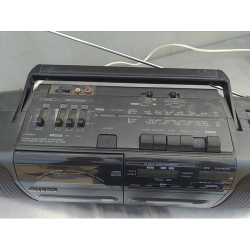 284 - Sharp double cassette, CD player and radio QT-CD26