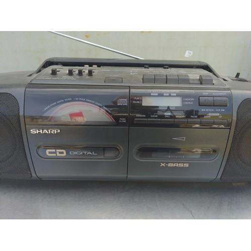 284 - Sharp double cassette, CD player and radio QT-CD26