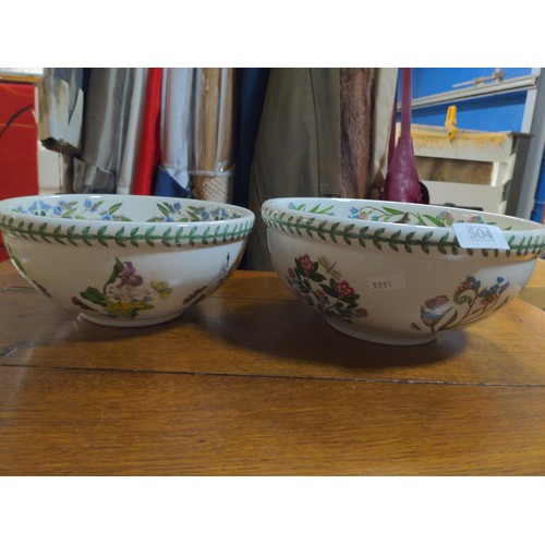 504 - Two Portmeirion Botanic Garden mixing bowls, dia. of largest 26.5 x ht.12cm