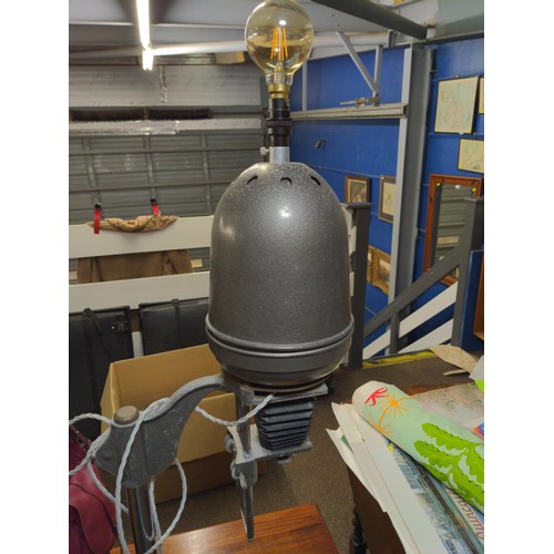 507 - Photographic enlarger converted to a lamp, height 130cm