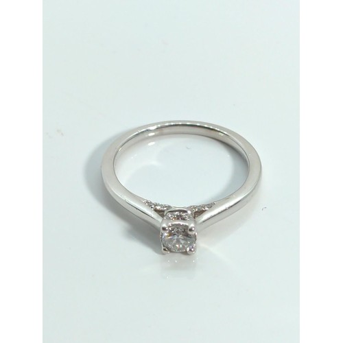 638 - 18ct white gold and solitaire diamond ring, the diamond stated to weight 0.33 carat, size N, gross w... 