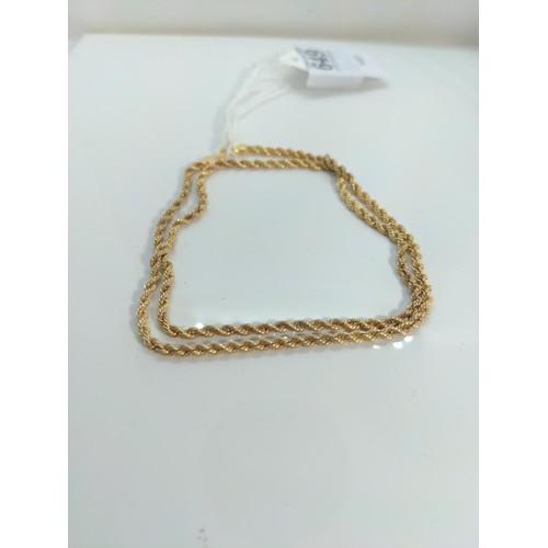 649 - 9ct gold Italian rope twist necklace circumference 500mm, 3.14 grams