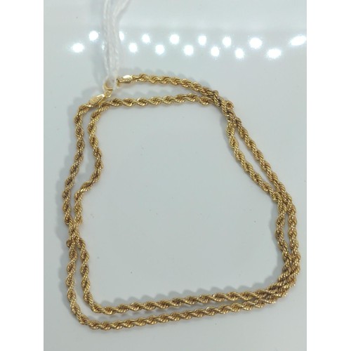 649 - 9ct gold Italian rope twist necklace circumference 500mm, 3.14 grams