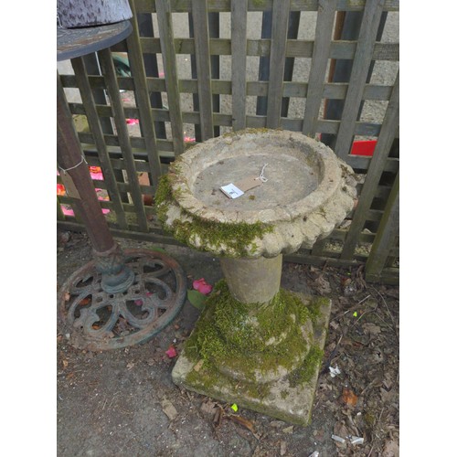 6 - Concrete bird bath ornament. H47cm