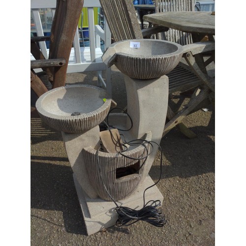 83 - 3 tier water fountain with lights & electric pump