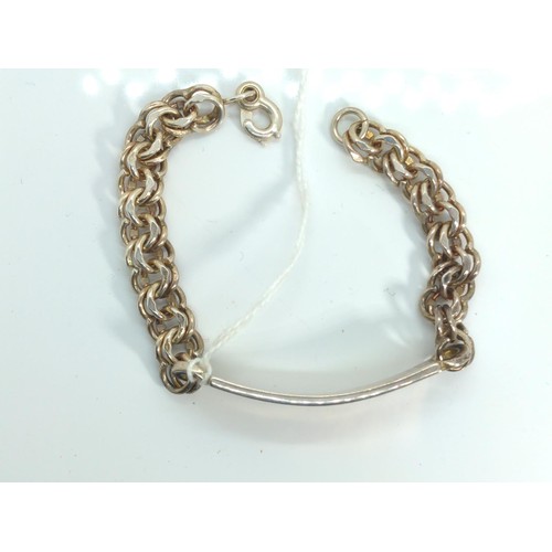 675 - Hallmarked silver ID bracelet, unengraved, 32.5 grams