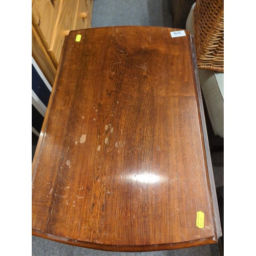 979 - Small drop leaf table with original castors with two drawers and one zinc lined hobby table. W76D56H... 