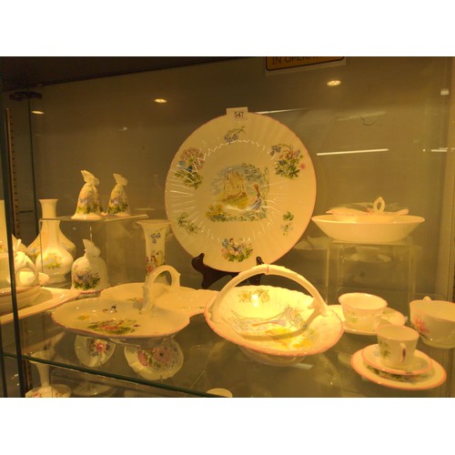 547 - Shelf of Royal Worcester enchantment pattern, Inc. serving dishes, bon bon dishes, candle stick Etc.... 