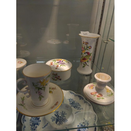 549 - 5 pieces of royal worcester china Mandarin birds, comprising of Trinket pot, cup and saucer Etc.&nbs... 