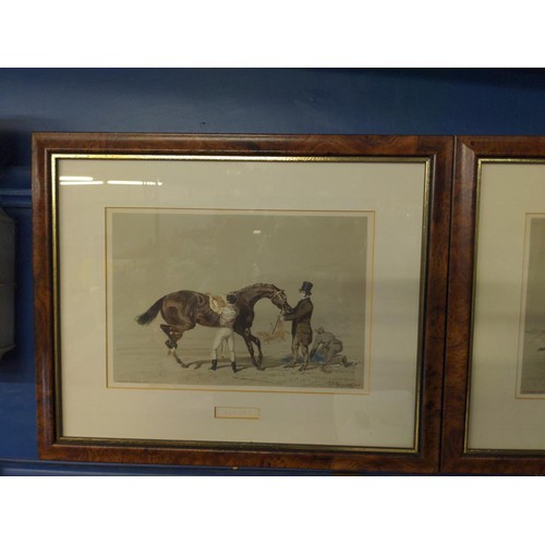 365 - J.F Herring snr. four framed partially hand coloured lithographs of race horses, 43 x 35cm