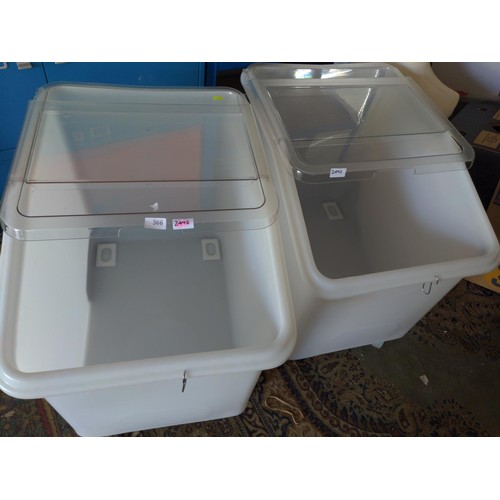 118 - 2x Cambro food bins with lids and on wheels. W54cm H70cm D75cm