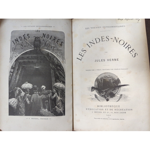 417A - Les voyages extraordinaires. les indes-noires by jules verne n.d. c1880. Cloth + vellum bound.