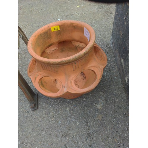 132 - Large terracotta strawberry planter H33cm