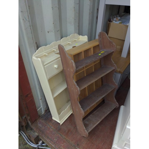 163 - 3 wooden wall shelf units