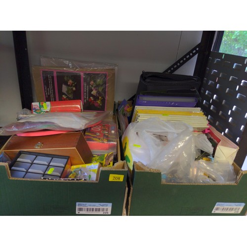 208 - 2 boxes full of arts & crafting items.