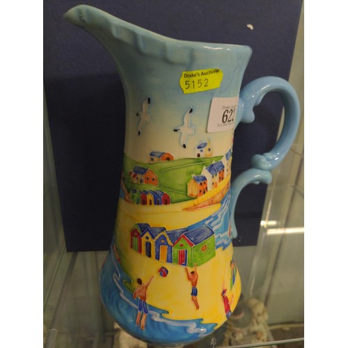 622 - Old Tupton ware Jug decorated with beach scene, lighthouse etc.., TW2903, boxed with details.