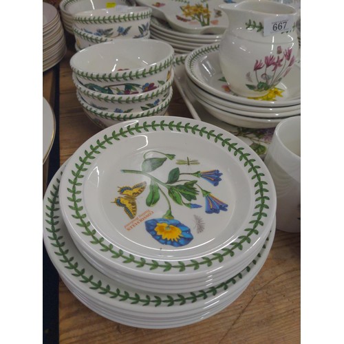 667 - Large quantity of Portmeirion Botanic Gardens Inc, Dinner plates, side plates, bowls, mugs and jugs,... 