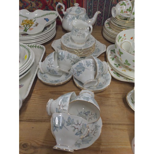 668 - Collection of Royal Albert Silver Maple tea set, 7 cups and saucers, eight side plates, tea pot, mil... 