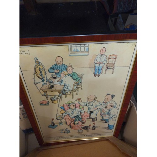 677 - A total of 11 framed Guinness advertising cartoon style pictures, John Ireland attributed. ... 