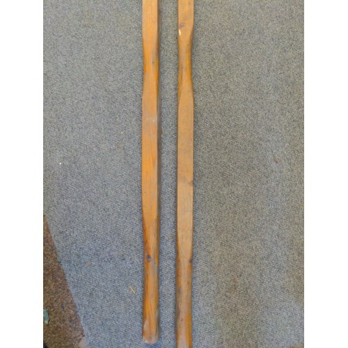 221 - Pair of vintage wooden stilts.