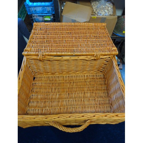 222 - 2 wicker picnic hampers  (one with contents).