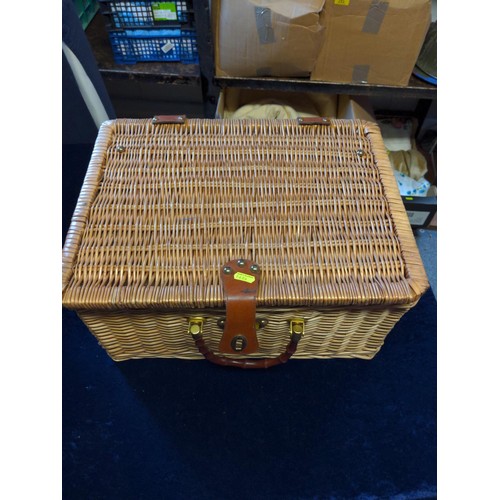 222 - 2 wicker picnic hampers  (one with contents).