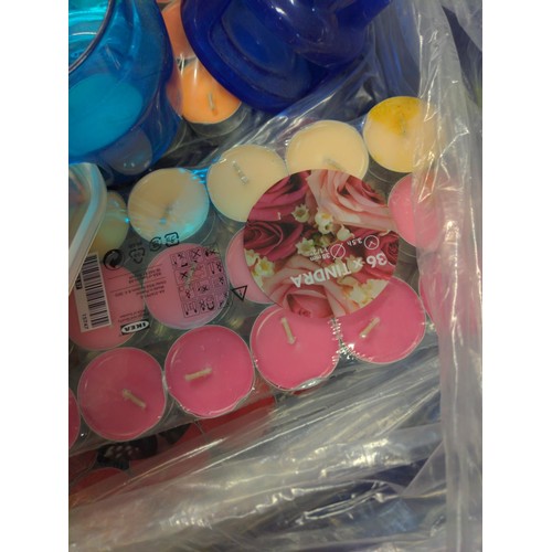 248 - Bag of candles, some scented & tea light holders.