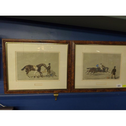 365 - J.F Herring snr. four framed partially hand coloured lithographs of race horses, 43 x 35cm