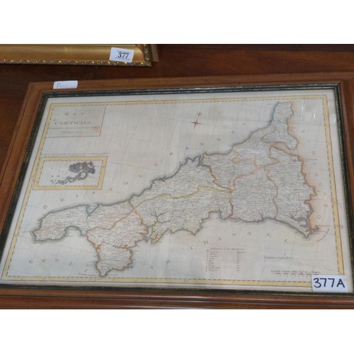 377A - 3 framed maps of Devon & Cornwall.