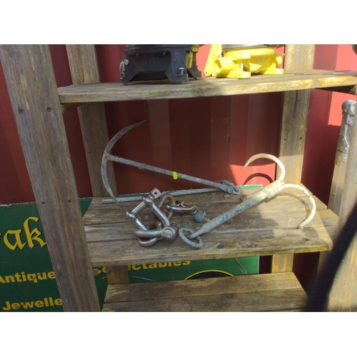 37 - Various boat anchors/d shackles etc