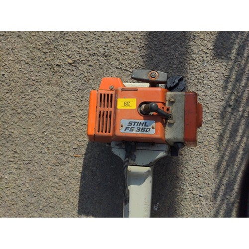 39 - Stihl FS 360 petrol bullhorn strimmer. Sold in working order