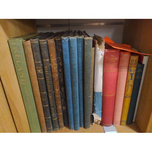 413 - Two cubes of assorted books inc, Royal Academy Pictures, History of the Society of Apothecaries, The... 