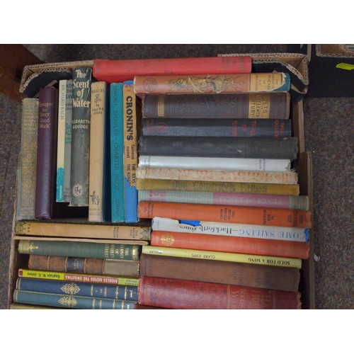 419 - Box full of mostly fictional books. 