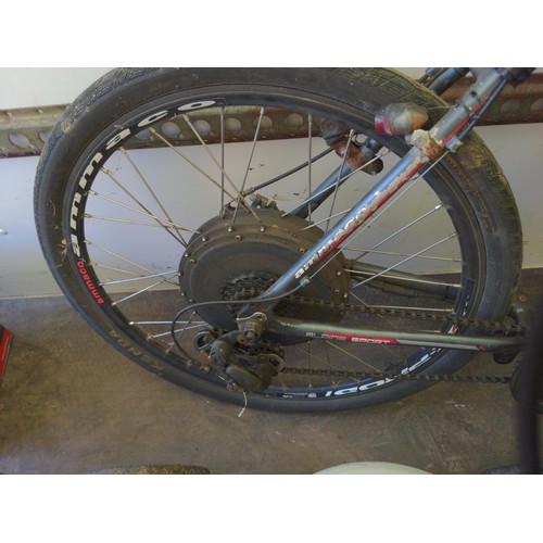 42 - Ammaco front suspension mountain bike, with electric bike conversion kit. Currently not working, or ... 