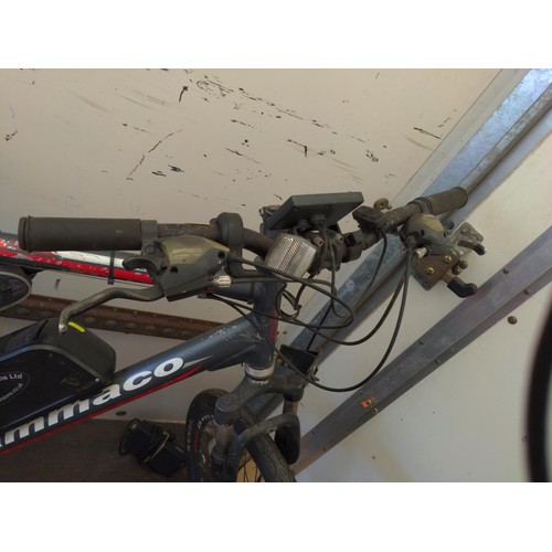 42 - Ammaco front suspension mountain bike, with electric bike conversion kit. Currently not working, or ... 