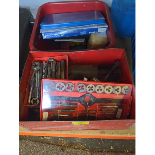 269 - Large quantity of tap & die bits in 2 new sets, and HSS drill bits & threading tools  &... 