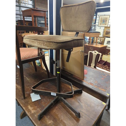 838 - Verco vintage adjustable height technicians stool with cast base 