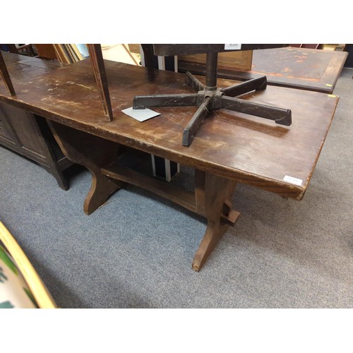 839 - Chunky elm refectory table W136 x D61 x H75.5