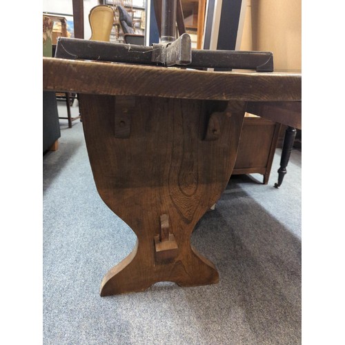 839 - Chunky elm refectory table W136 x D61 x H75.5