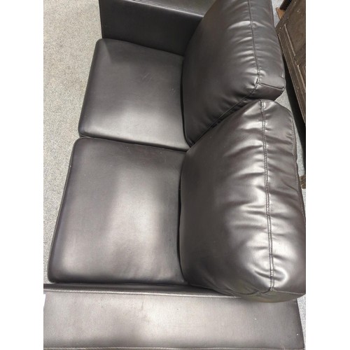 845 - Modern leatherette two seater sofa W137 x D72 x H75cm