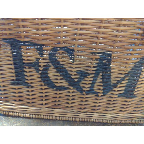 298 - Fortnum & Mason wicker hamper basket 57cm wide x 43cm deep x 37.5 high. With Smaller hamper bask... 