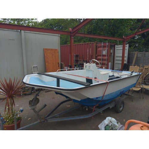 1 - 4.2m AquaJeep, double skin GRP lined boat with trailer which is in good working order.