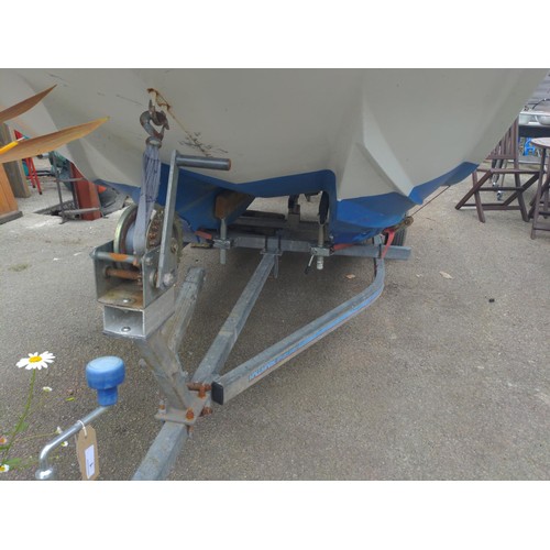 1 - 4.2m AquaJeep, double skin GRP lined boat with trailer which is in good working order.